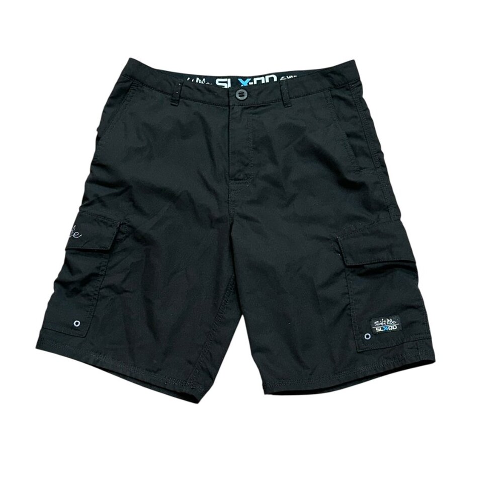Salt Life SLX-QD Vapor Stretch Black Board Shorts Swim Bathing Suit Size 30